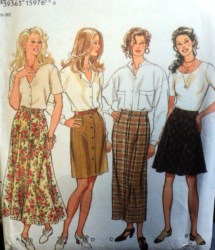 6294 NL BUTTON DOWN STRT-FLARE SKIRTS LENGTHS PATTERN 8-18